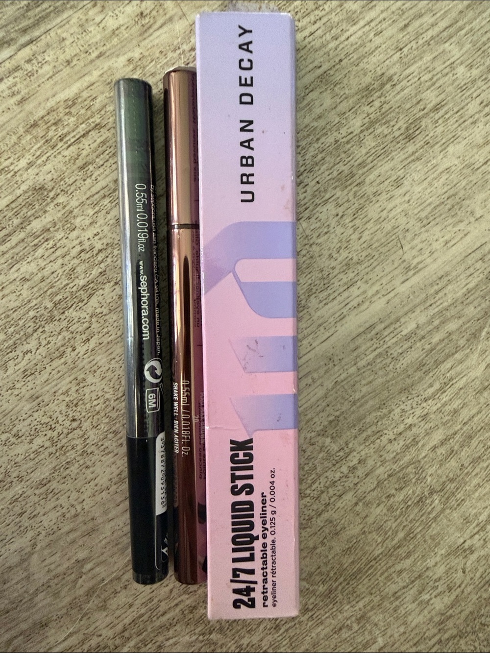 Eye liner trio- one black and two brown